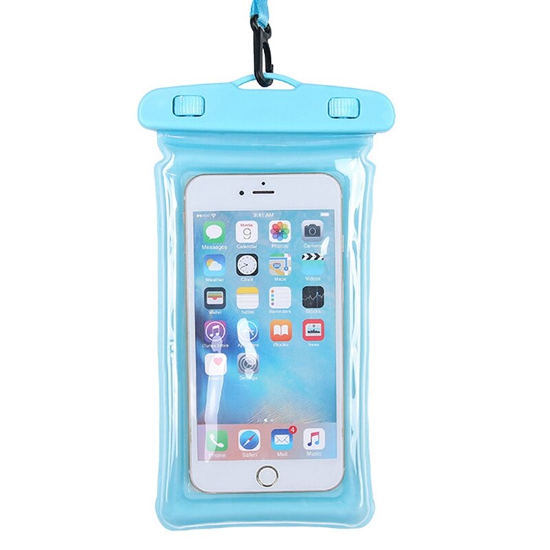 Universal Waterproof Phone Bag Swimming Phone Pouch Diving Underwater Photo Taking Phone Case for iPhone Samsung Huawei: Blue