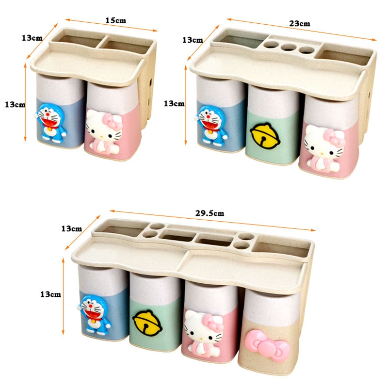 Boxi Automatic Toothpaste Squeezer Toothbrush Cup Dispenser Dust-Proof Toothbrush Holder Cartoon Cup Bathroom Accessories