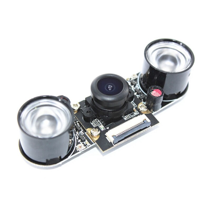 Mini fisheye kamera 2mp gc2035 chip til orange pi pc / plus / en / pc plus / plus 2/ plus 2e/pc 2 med 2 led lommelygte