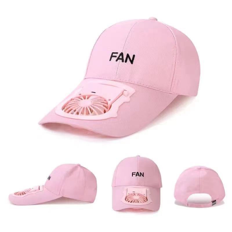 Unisex USB Charging Fan Baseball Cap Golf Hat Adjustable Fan Hat For Outdoor Camping Travel Casquette Homme Gorras Hombre: PINK