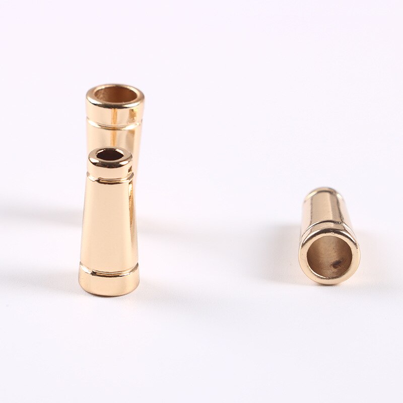 20mm trattformad lång lås sladd stopp rep ändar lock dragsko växlar klämma kläder kläder skosnöre tillbehör: Ljusguld