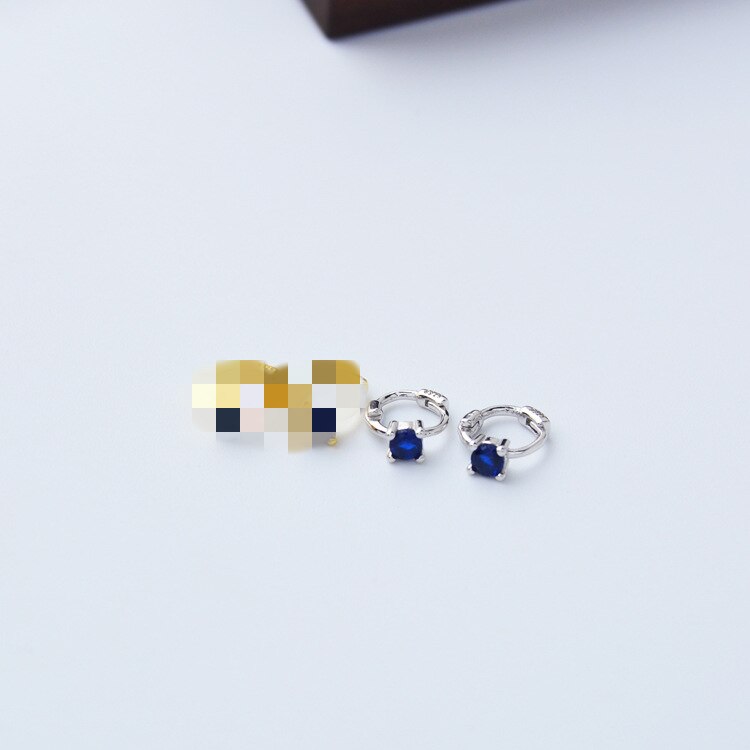 Pendientes de plata de ley 925 de , Mini corsé de circón, orejera de hueso del oído, hebilla de oreja concisa personalidad para mujeres y niñas, joyería para oreja: 1pair silver blue