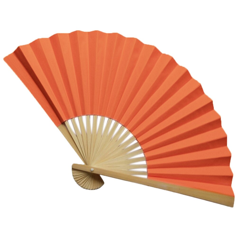 Classic Style Flower Fabric Bamboo Folding Dance Hand Fan Beige Summer Vintage Bamboo Folding Hand Held Fan Chinese Dance #W2: D