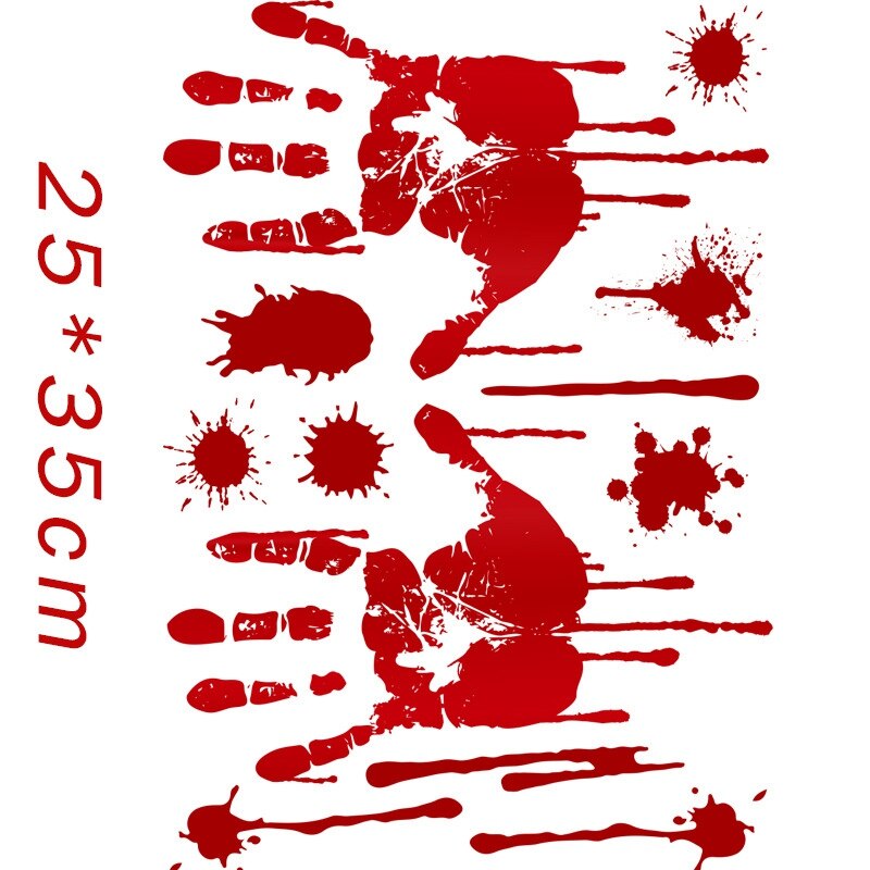 15Pcs Halloween Decoration Bloody Handprints Footprints Bloody Stickers for Shopping Malls, Window Glass,Parties,Etc: SQ902