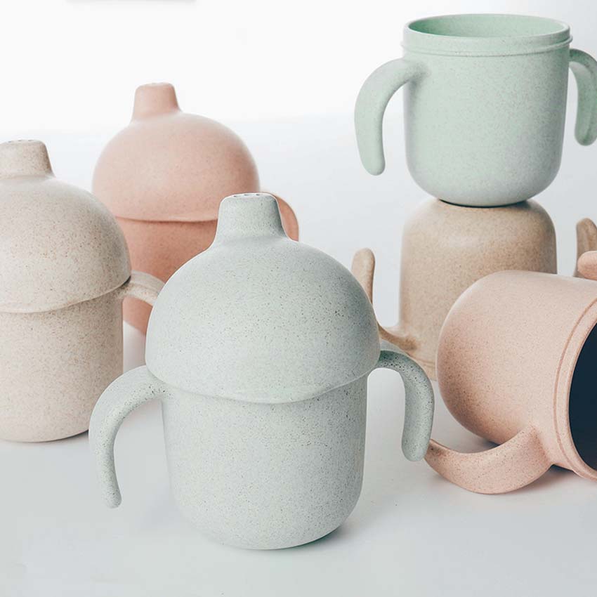 ¡Libre de BPA! Vasos pijos Para bebés de PP de grado alimenticio de 240 ML, taza Para aprender a beber con asa Para bebés, mango de vaso Para beber