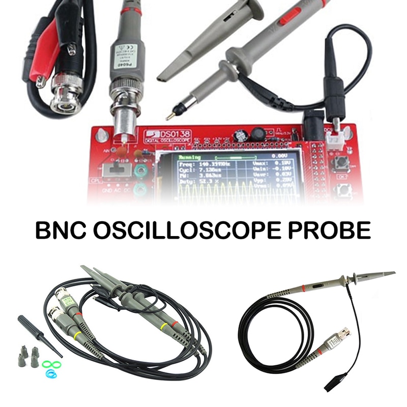 Sonda de osciloscopio P6100, 100MHz, 1X 10X, pinza de cocodrilo, prueba de atenuación de bajo rendimiento pasivo, para Hantek Rigol UNI-T, 2 uds.