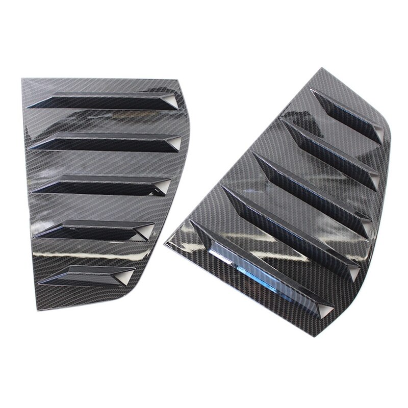 Cubierta de rejilla de ventana de aspecto de carbono, cubierta de ventilación lateral y trasera, embellecedor de postes de pilar de puerta, 8 Uds., 1 par