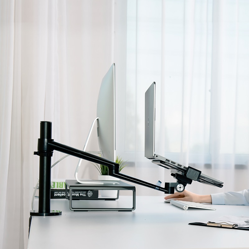 LARICARE Single Laptop/Monitor Desk Mount With VESA