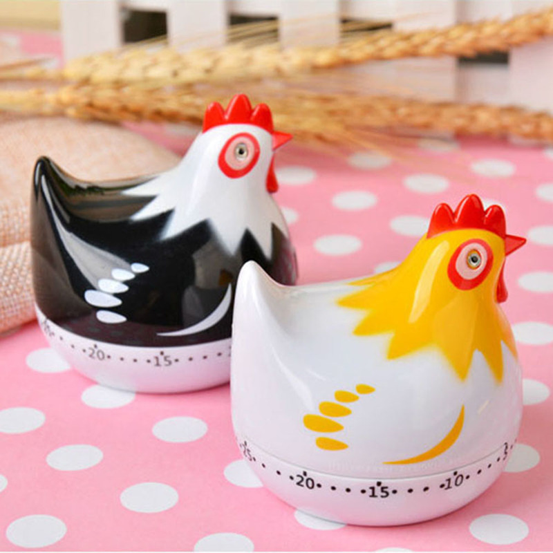 Cocina negro/blanco Gadget cuenta atrás reloj de cocina herramientas cocina temporizador con forma de Animal Manual mecánico Retro temporizador de cocina niños juguete