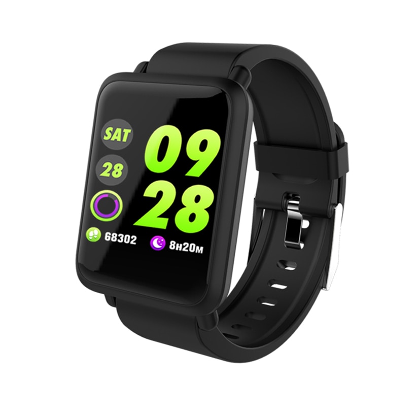 Smart Watch M28 IP68 Waterproof Bluetooth Heart Rate Blood Pressure Smartwatch for Xiao mi Android IOS Phone LINK SPORT 3: Black
