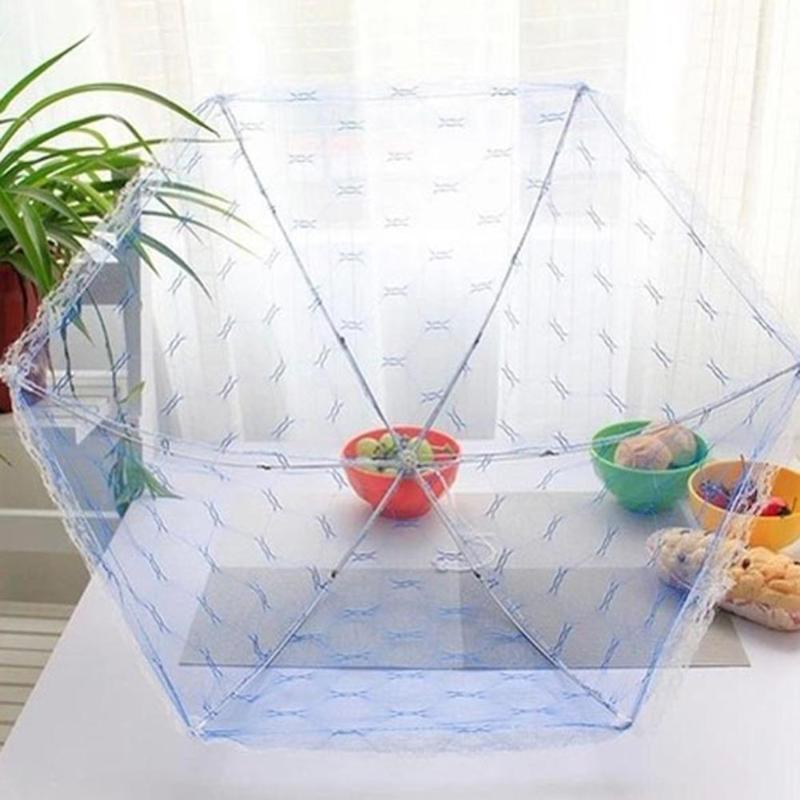 Duurzaam ademend gaas paraplu voedselhoes picknick keuken klamboe tafel tent gaas voedselhoes keukengereedschap willekeurige kleur