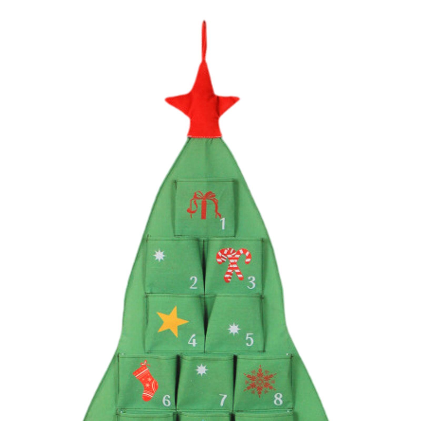 Calendario de Adviento de Navidad, 24 días, calendario colgante, decorativo para pared