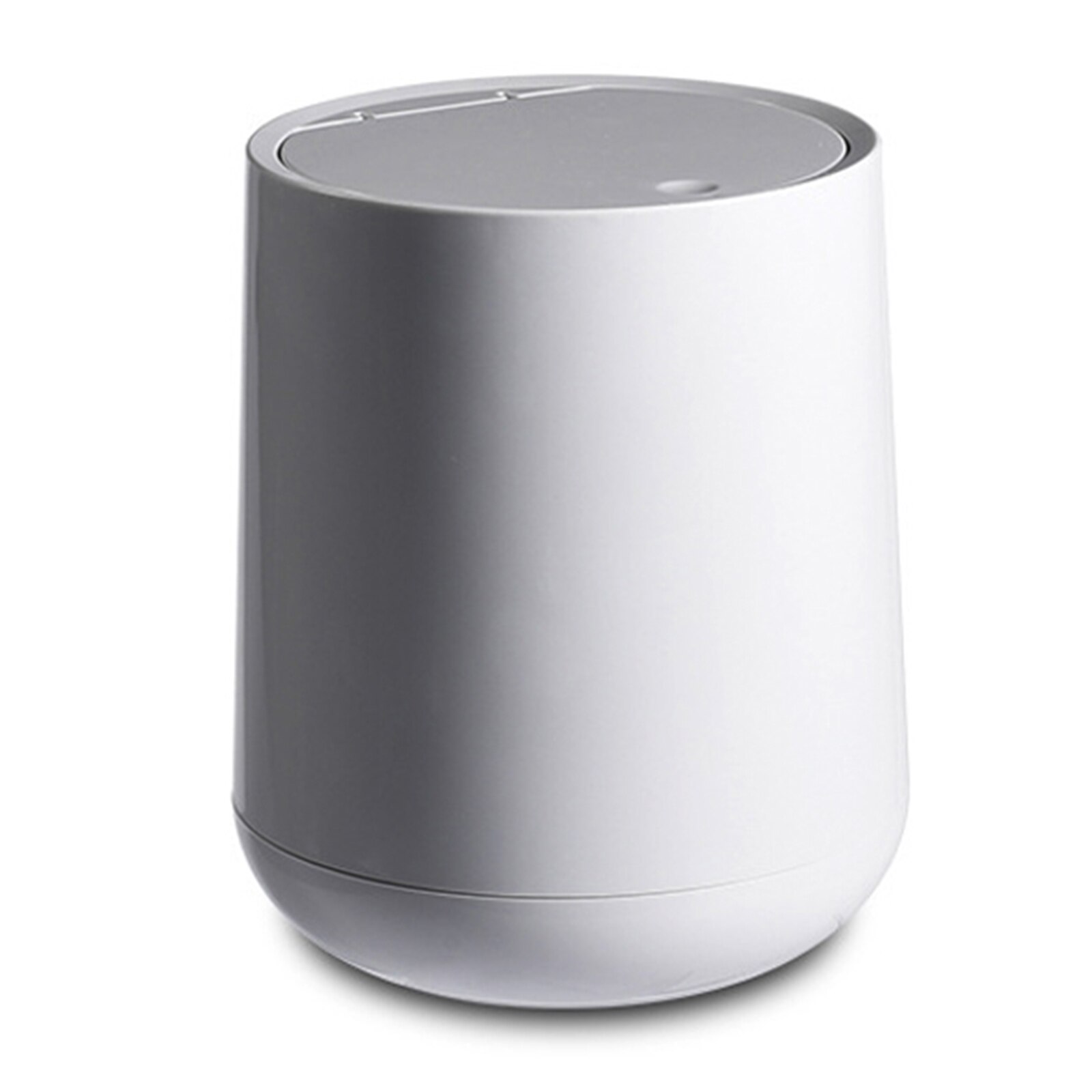 4L Small Round Plastic Trash Can Wastebasket Garbage Container Bin with Swing Top Lid for Bathrooms Kitchens Home Offices