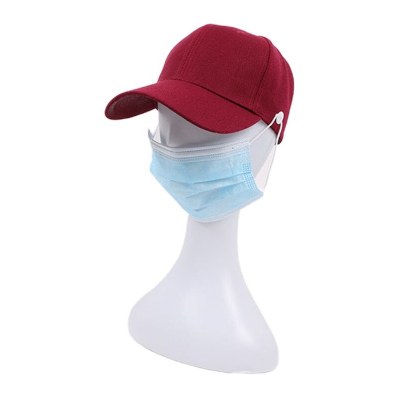 Unisex Heldere Effen Kleur Baseball Cap Met Knoppen Gezichtsmasker Houder Bescherm Oren Outdoor Sport Verstelbare Snapback Hoed: G