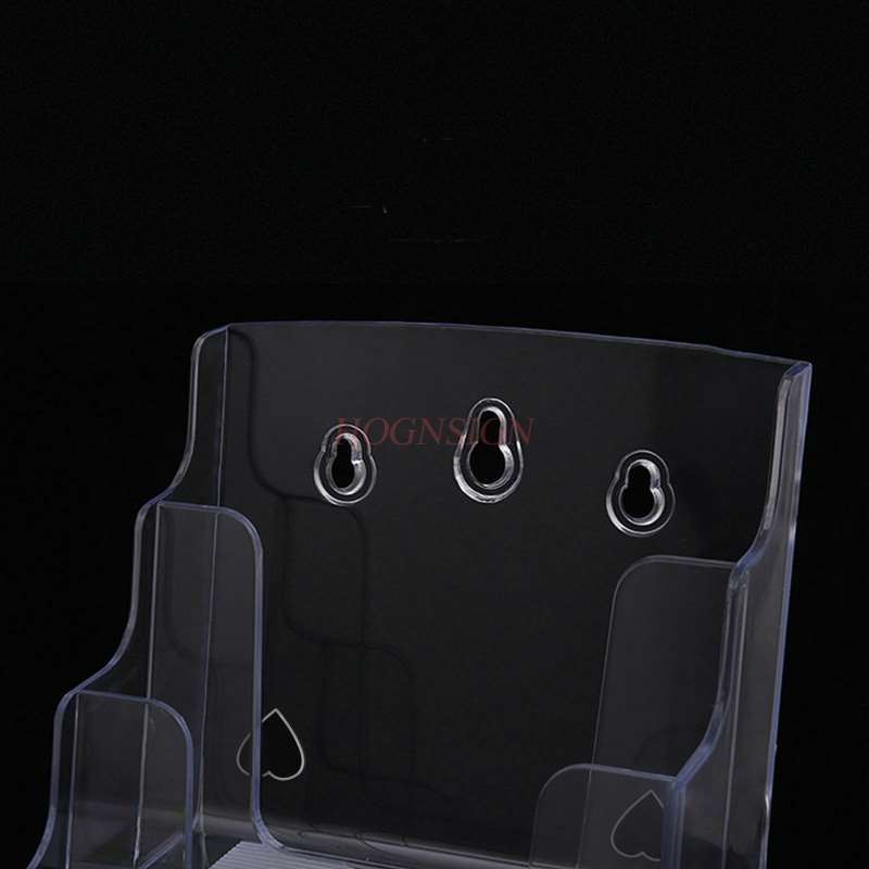 storage box Four-layer a4 desktop transparent data shelf display box leaflet single-page directory shelf wall