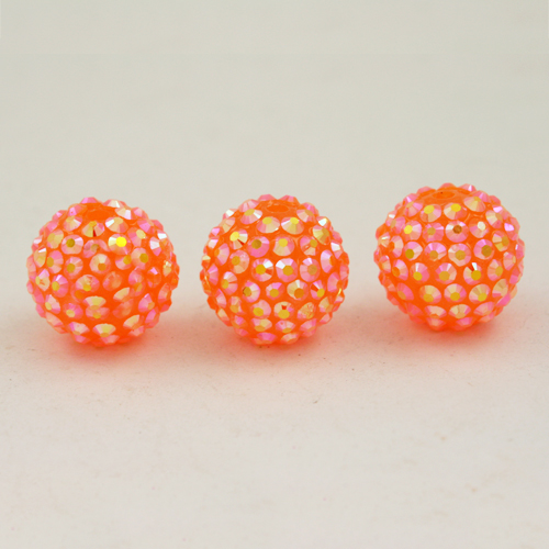 NiceBeads 12mm okrągły kształt 15 kolorów U-Pick Chunky żywicy koraliki z kryształu górskiego, żywicy, Chunky koraliki do tworzenia biżuterii: Orange Red