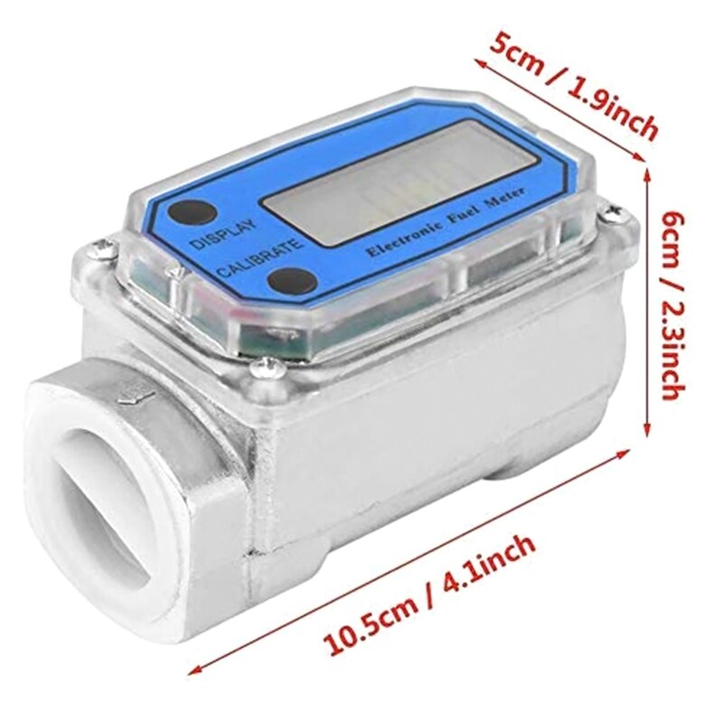 1″ Digital Turbine Gas Oil Fuel Flowmeter Pump Flow Meter Fuel Flow Meter