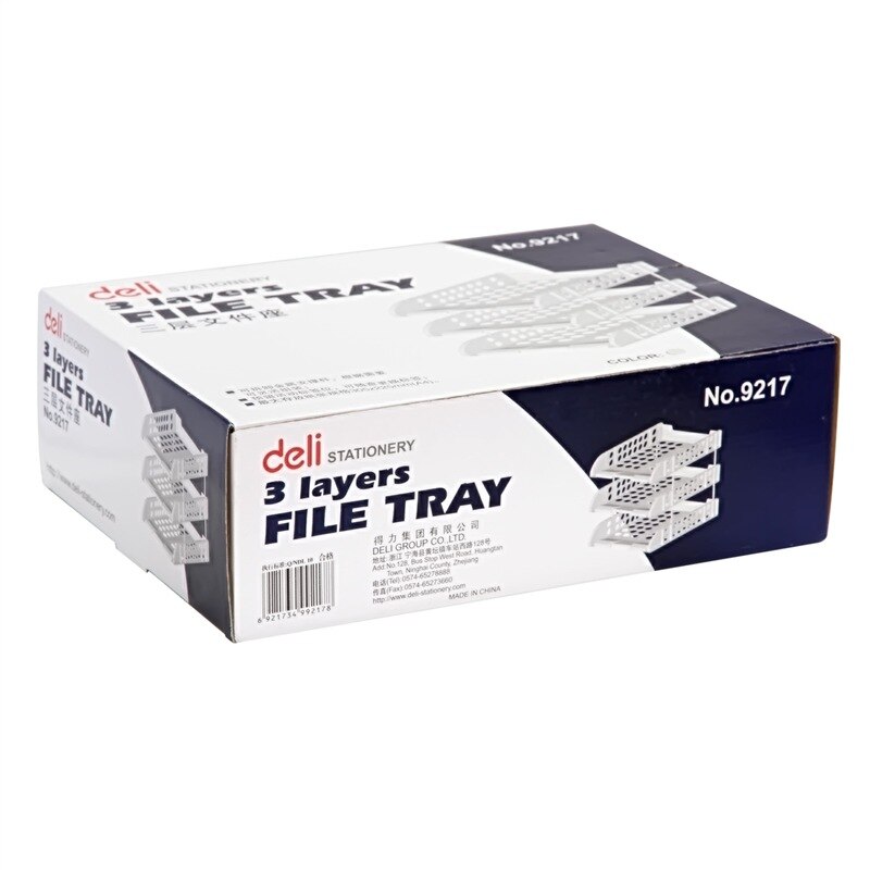 Deli three-layer hollow thick file holder Free disassembly assembly file tray organizador escritorio oficina school supplies