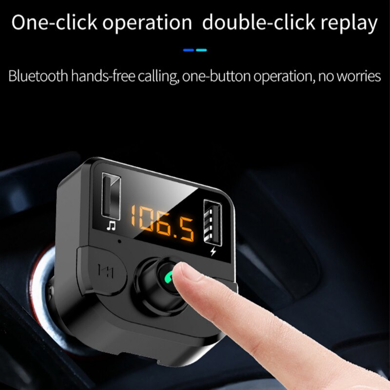 3.4a schnelllade-autoladegeräte, fm-transmitter, bluetooth, dual-usb-handyladegerät, schnellladefunktion,  mp3 tf- karten-musiksystem