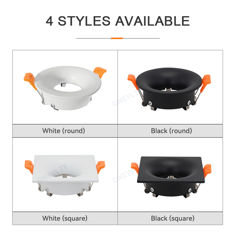 2022led Module Mr16 Anti-Glare Led Spotlight Armatuur Aluminium Ronde Vierkante Gu10 Embedded Led Downlight Frame