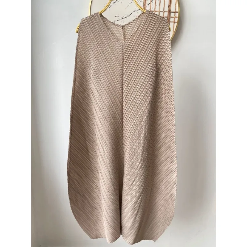 2025 Sommer Miyake Plissee Kleid Japanische Plus Größe Nische Lässig Stil verlieren Beiläufige Kleider Frauen Kleidung
