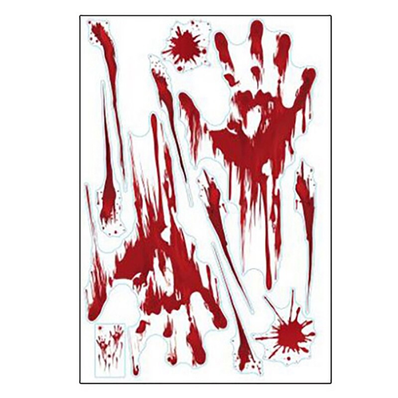Halloween Horror Decoration Wall Stickers Blooding Handprint Foot Bloody Fingerprint Wallpaper Window Bedroom Decors Cool: 1