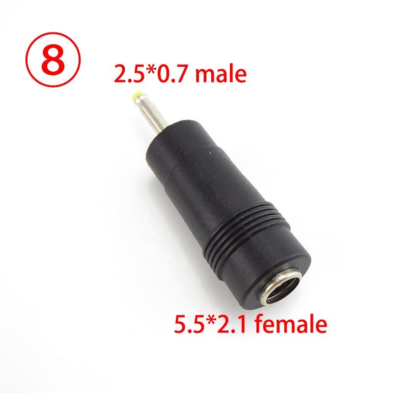 Dc-stroomadapterconnectoren 6.5mm 5.5x 2.1mm 2.5mm 3.5mm 1.35mm pc vrouwelijk naar mannelijk vrouwelijk tablet-stroomadapter jackplug: 8