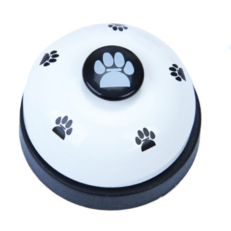 Kæledyr træning legetøj metal klokker kæledyr hund interaktivt legetøj dyr hund knap klikker lyd træner kæledyr træningsværktøj: Hvid