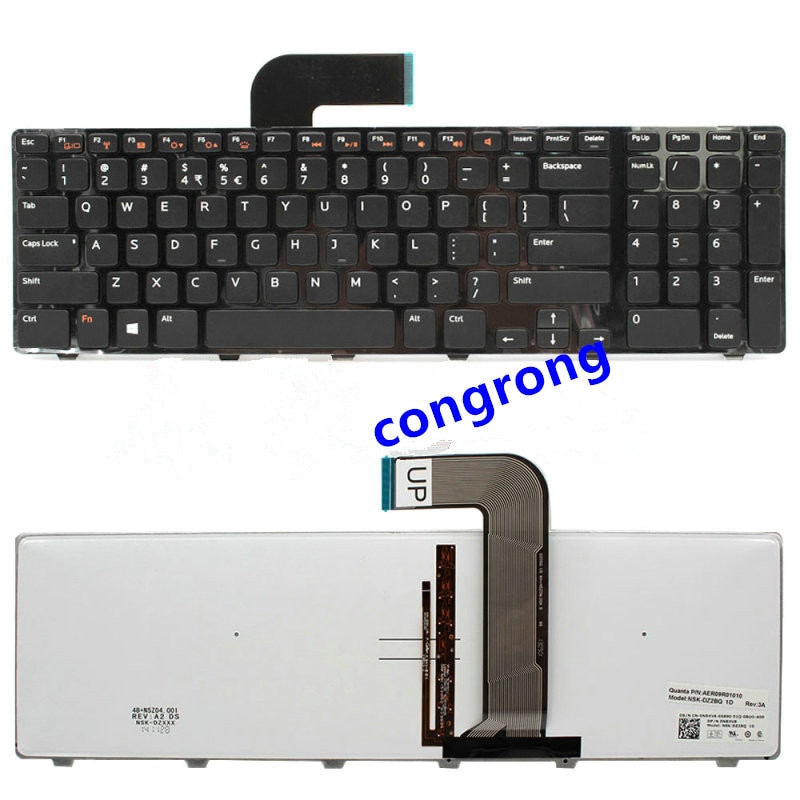 Laptop keyboard for dell 5720 7720 N7110 17R L702X Vostro3750 series US keyboarded with backlit black and gray