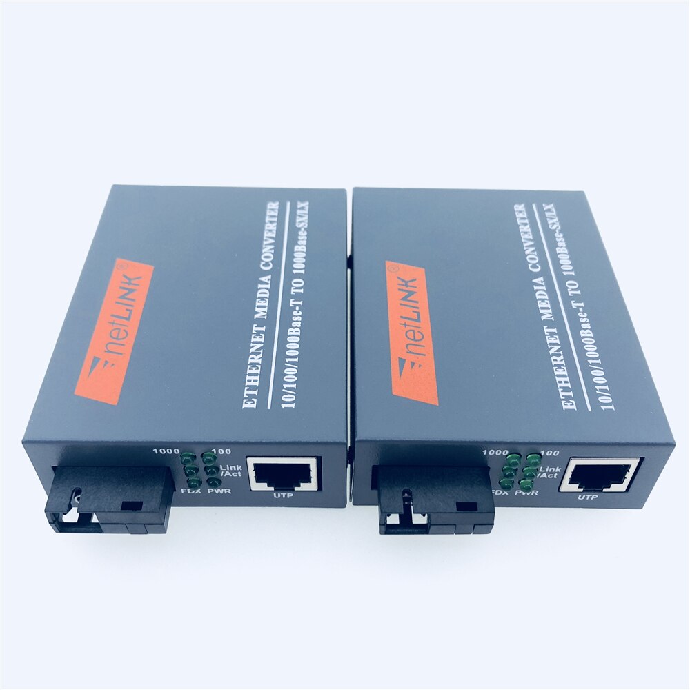 FTTH 1 Pair Gigabit Fiber Optical Media Converter 10/100/1000Mbps Single Mode Single Fiber 20KM SC Port External Power Supply