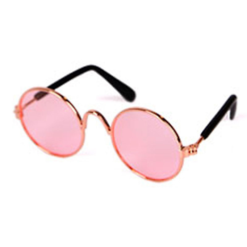 Pet Glasses Lovely Vintage Round Cat Sunglasses Reflection Eye Wear Glasses For Small Dog Cat Pet Photos Props Accessories: Pink