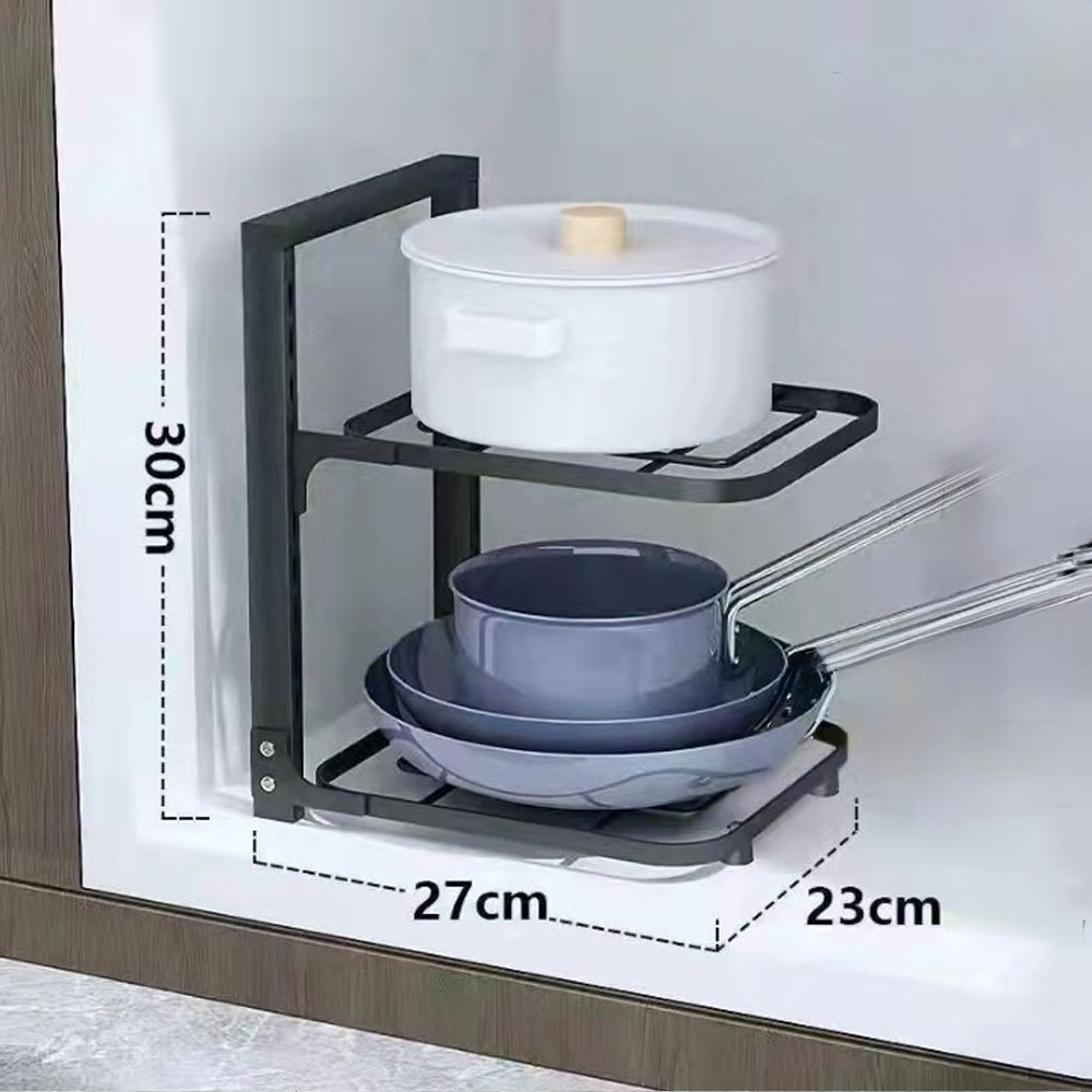 Estante organizador de ollas y sartenes, soporte de estante para fregadero de cocina, armario de almacenamiento para el hogar, organizador de sartenes multicapa, estante para cuencos