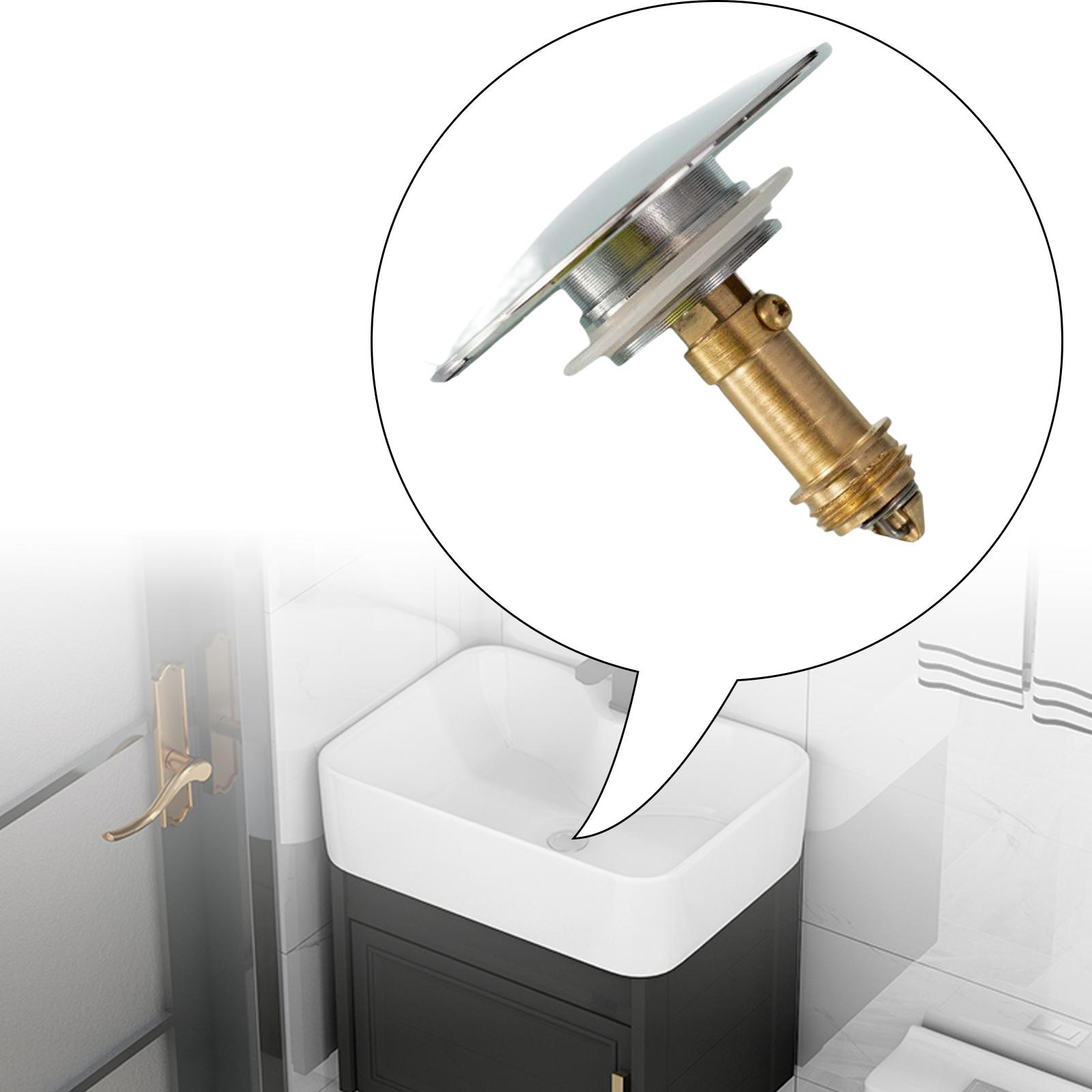 Chrome Bath Sink Plug Replacement Adjustable Bolt Seal Detachable Basin Plug for Bathroom Sinks Kitchen Fixtures Home Plumbing