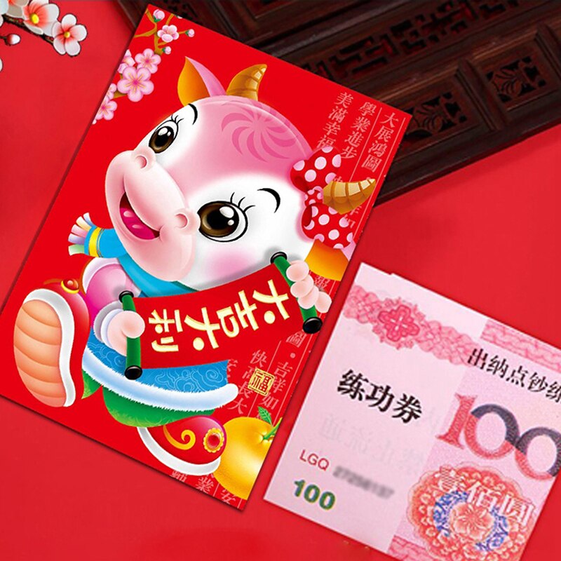6 Stuks Chinese Rode Envelop Creatieve Hongbao Jaar Lente Festival Verjaardag Trouwen Rode Envelop
