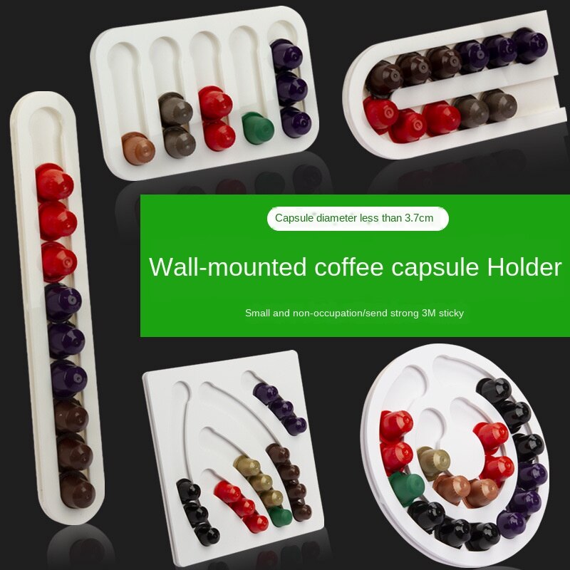 Nespresso Capsule Holder Acrylic Coffee Capsule Storage Rack Dispensing Tower Display Stand Wall-mounted