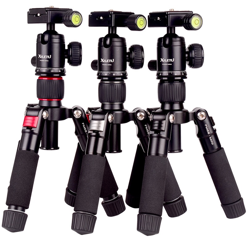 XILETU FM5S-MINI Lightweight Alluminum Tripod Tabletop Mini Travel Stand Tripod with 360 Degree Ball Head For Digital Camera
