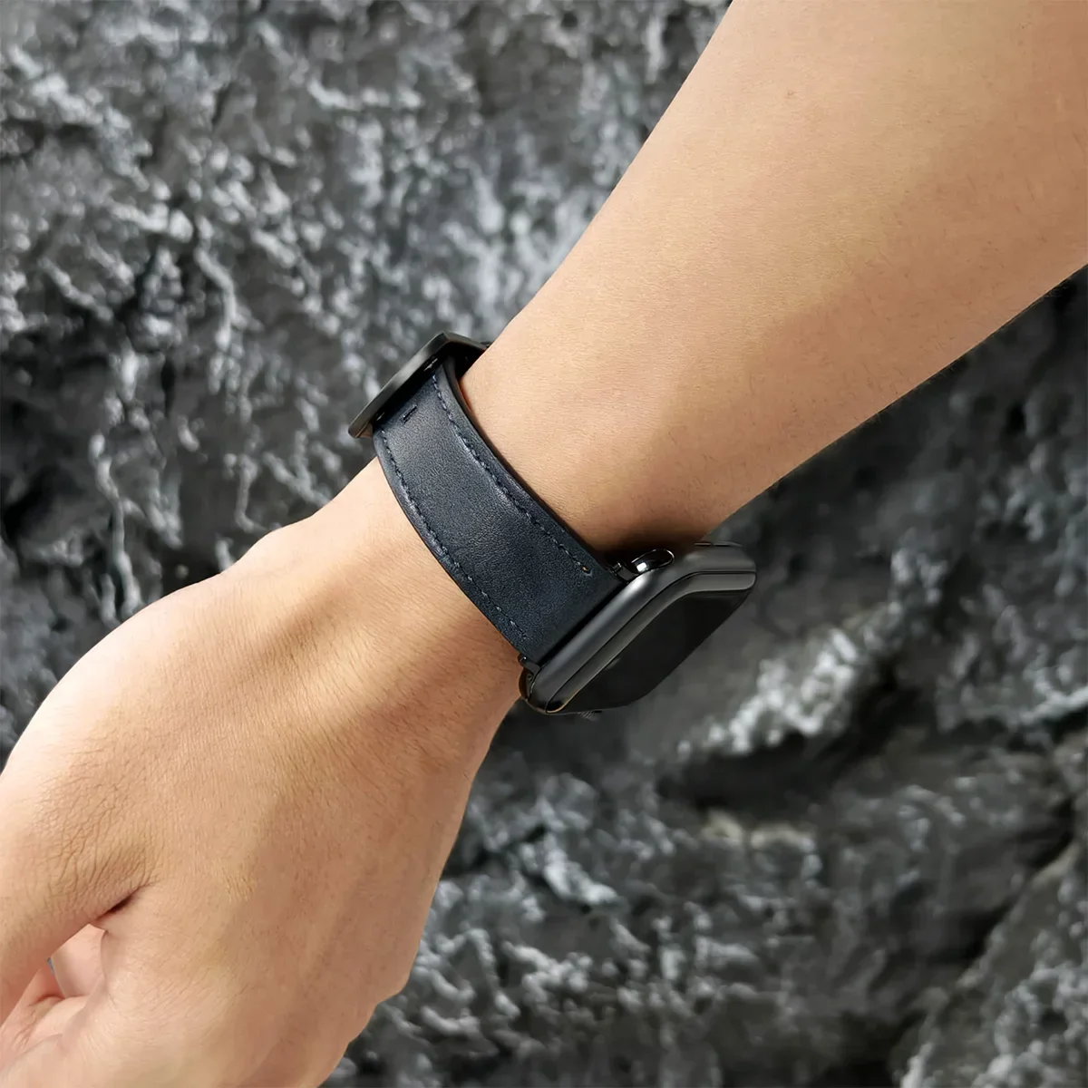 Urrem i kalveskind til apple watch 49mm 44 45mm 42 40mm 41mm, dame/mand urrem til iwatch serie 8 7 6 5 4 3 se rem