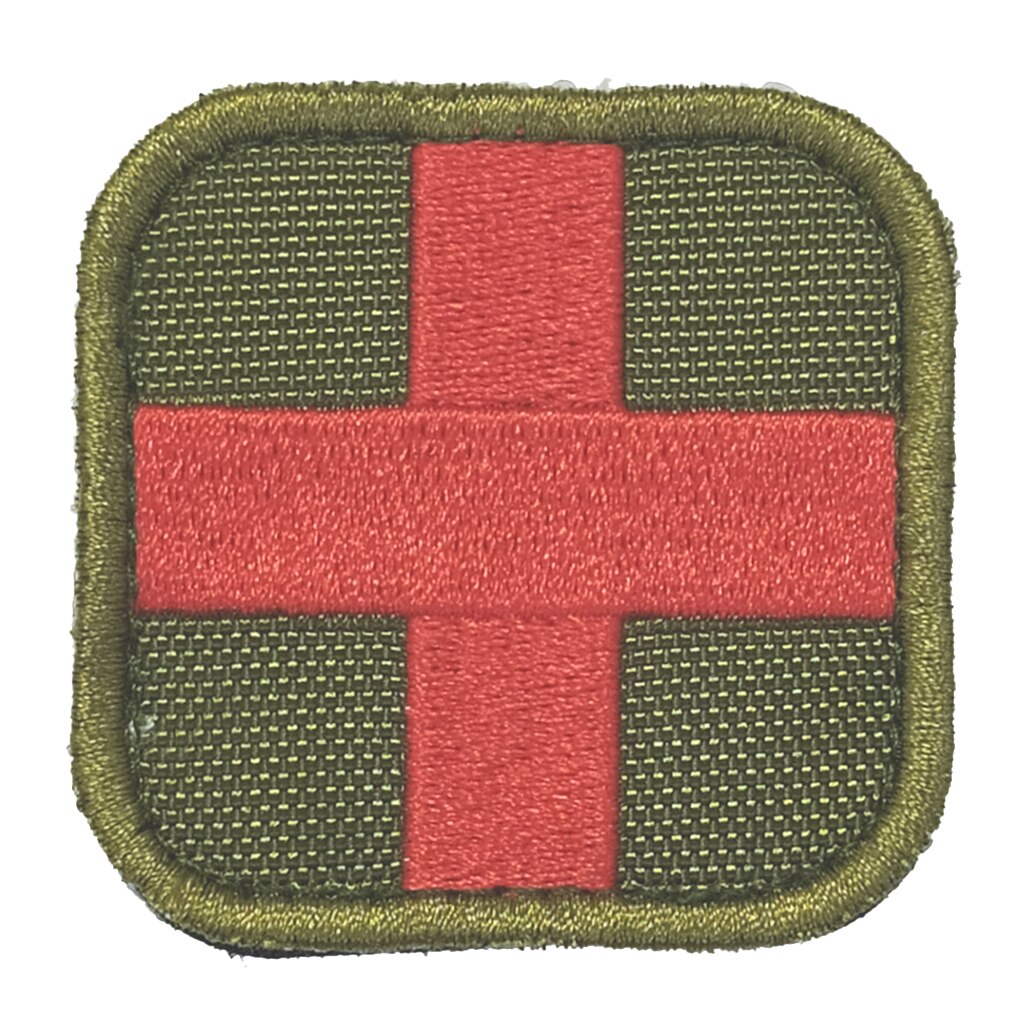2X2 Inches Medic Rode Kruis Patch Klittenband Backing-Meerdere Kleuren: Tan