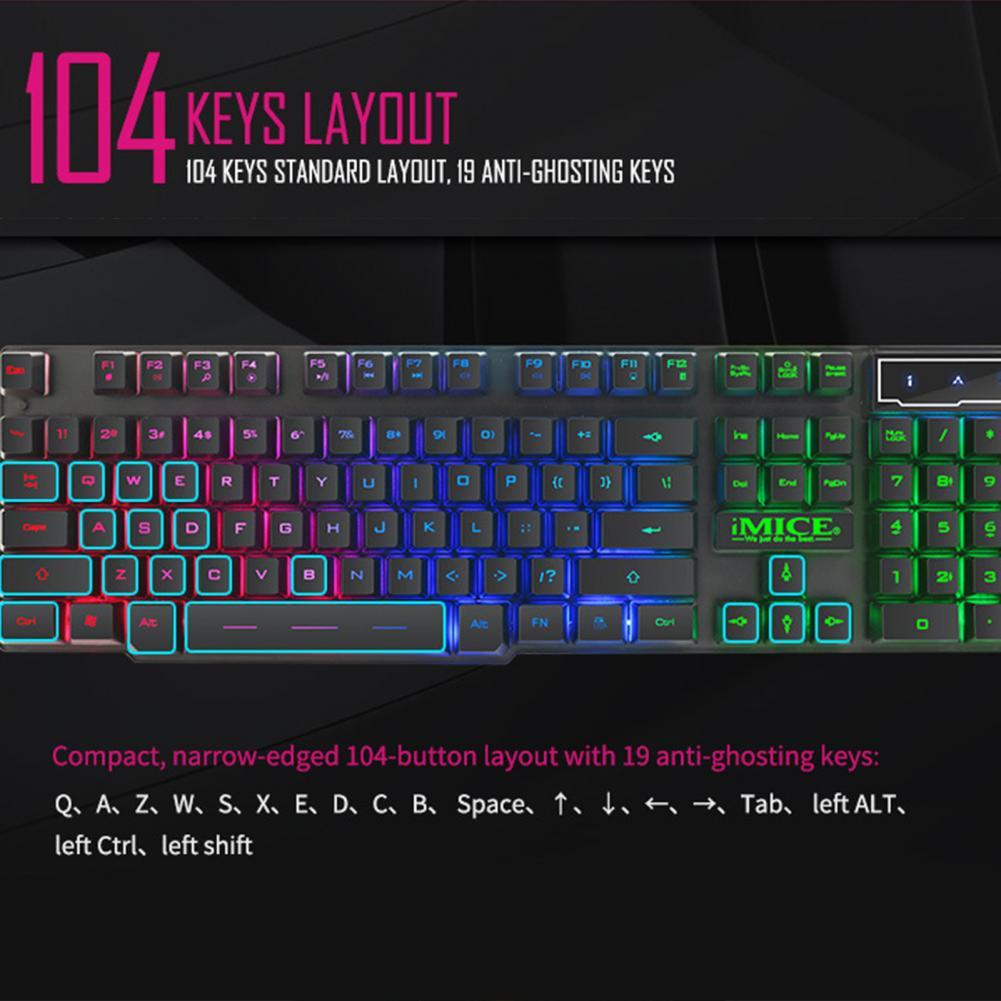 IMICE-AK-600 para teclado, enchufar y usar, con orificio de desviación líquida, para jugadores de electrónica de consumo, con orificio de desviación líquida para oficina