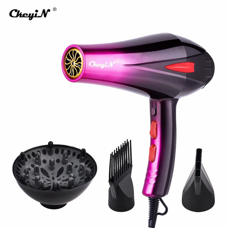 4000W Krachtige Haardroger Professionele Haardroger Huishoudelijke Föhn Warme En Koude Wind Snelle Hair Styling Tool Met Twee nozzles: Purple