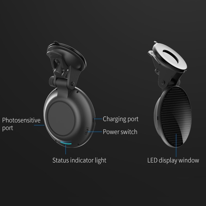 Bil klistremerke bluetooth intelligent ledet uttrykk klistremerke uttrykksikoner app manuell kontroll auto interiør taxi dekorative ledet klistremerke