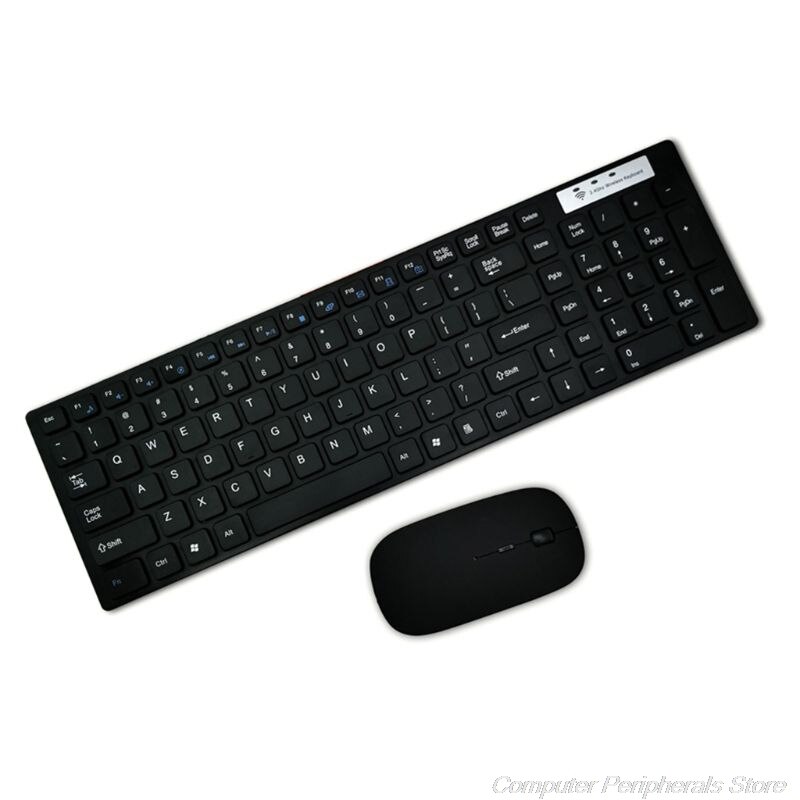 Teclado y ratón inalámbricos para ordenador portátil, conjunto de teclado y ratón Universal, silencioso, ultradelgado, 2,4G, F23 21,: Black