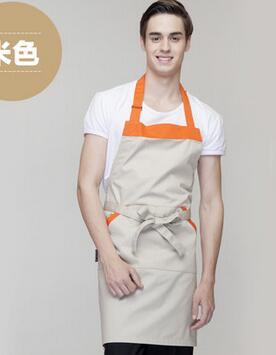 Superieure Keuken Fornuis Chefs Schort Overgooier Voorvak Oilproof Thuis Craft Bakken Schort Vrouwen Mannen Keuken benodigdheden: Beige