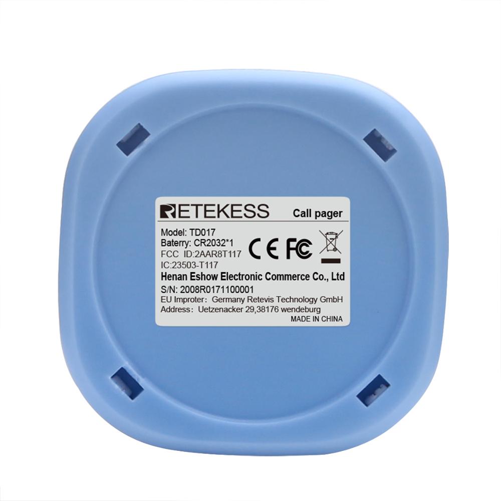 RETEKESS 5Pcs TD017 Pager Wireless Call Button Touch White 433.92MHz Restaurant Transmitter For Coffee Shop Hotel Hospital