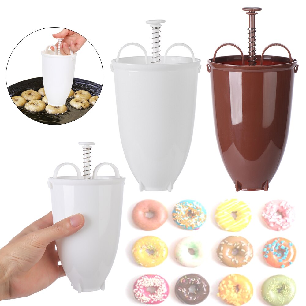 1PC Manual Waffle Dispenser Doughnut Mould Easy Fast Portable Donut Maker Plastic Lightweight Deep Fry Home Kitchen Utensil Tool