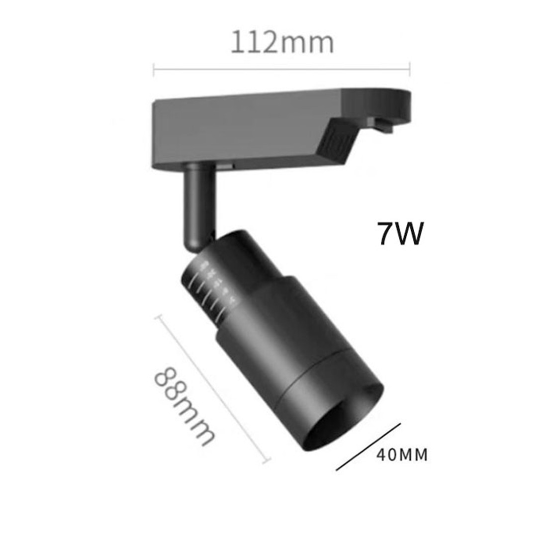 Schwarz Weiß Zoombar 3 ° /8 ° /15 ° /24 ° /36 ° /45 ° /60 ° 3000K LED-Schienenbeleuchtung, verstellbare Schienenlampenköpfe mit Strahlgrad für Akzenttacken