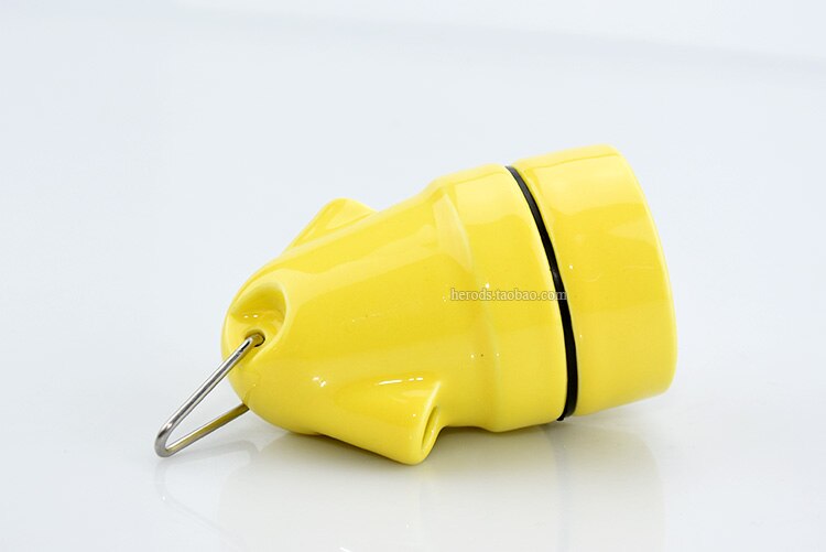 Iwhd Keramische Soquete E27 Socket Lamp Holder Met Haak Waterdichte 110-220V Douille Fitting E27 Lamp Lamphouder: YELLOW