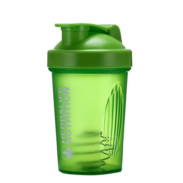 Sport shaker flaske 400ml whey protein pulver blandeflaske sport fitness gym shaker utendørs bærbar drikkeflaske i plast: Grønn