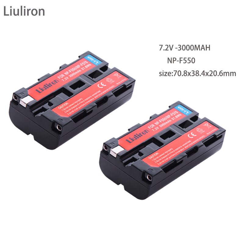 NP-F550 baterías + NP-F530 NP F550 F570 cargador para Sony NP-F570 CCD-SC55 CCD-TRV81 DCR-TRV210 MVC-FD81 NP-F730 NP-F750 Hi-8: 2battery