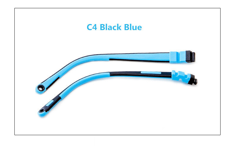 Gafas de sílice + TR para niños, patillas de silicona de color a presión, par, multicolor opcional, accesorios para gafas: C4 Black BLUE